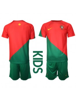 Portugal Replika Hemmakläder Barn VM 2022 Kortärmad (+ byxor)